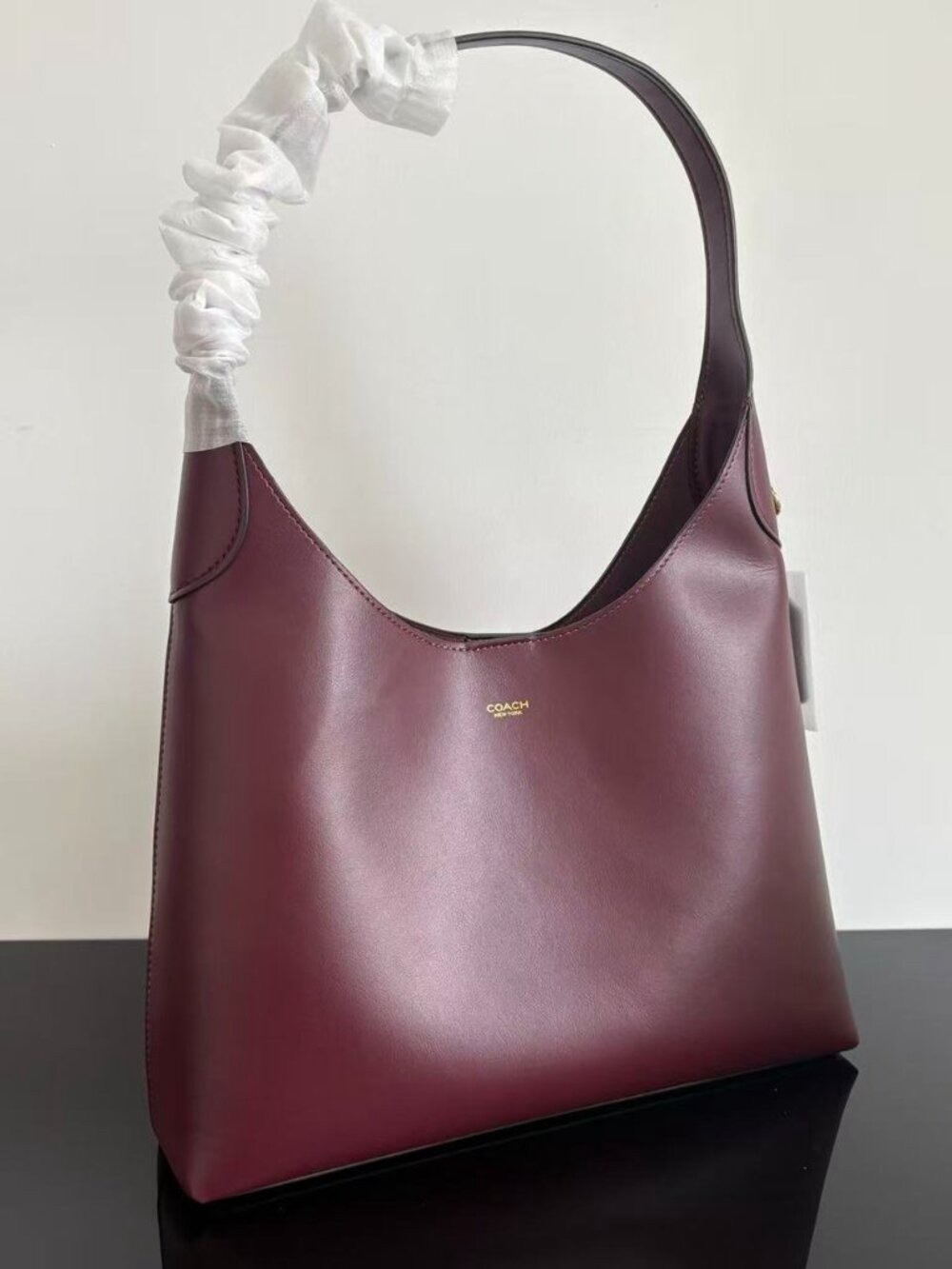 Coach Burgundy Leather Shoulder Hobo Bag